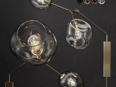 Branching bubble wall light 3D model