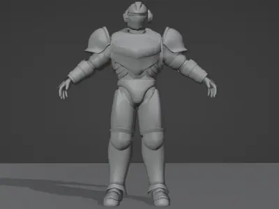 Fantasy Sci-Fi Armoured Character Rigged Blender 3D model