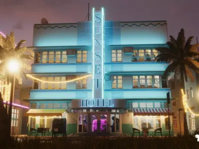 Miami Vice City Low-poly 3D model