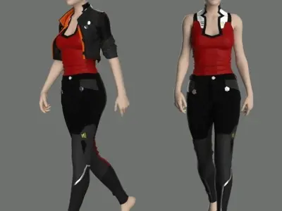 Sci-Fi Jacket with Pants - 52 Marvelous Designer and Clo3D 3D model