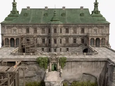 Abandoned Renaissance Castle Low-poly 3D model