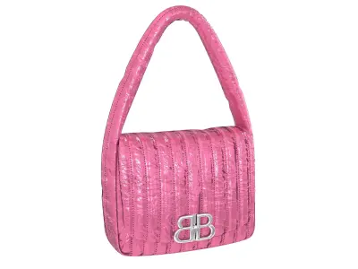 Balenciaga Monaco Small Sling Bag Quilted Pink Low-poly 3D model