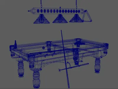 Stylish billiards table Low-poly 3D model