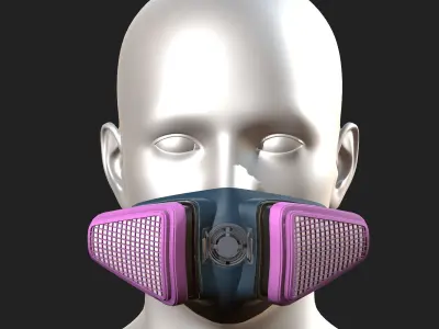 Gas mask protection isolated plastic scifi fantasy  Low-poly 3D model