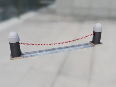Road Block  Low-poly 3D model