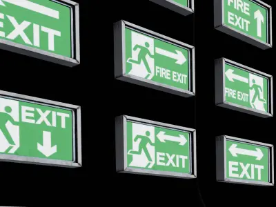 Sign Board Pack Low-poly 3D model