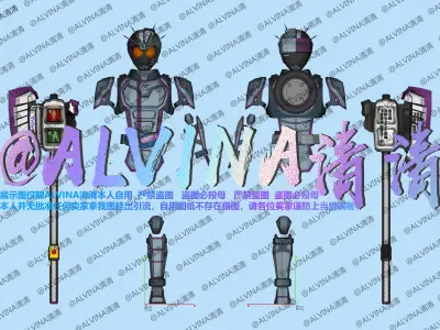 Kamen Rider Chaser Armor - DIY Cosplay Pepakura Foam Template Low-poly 3D model