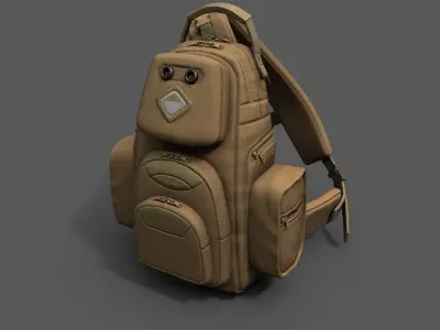 Backpack Camping scifi Generic  Low-poly 3D model