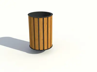 Park litter bin 01 3D model