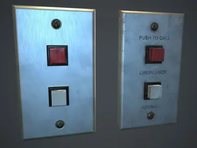 Metal Switch PBR Game Ready Low-poly 3D model