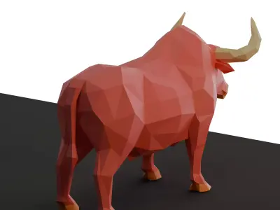Low Poly Geometric Bull 3D Model Free 3D print model