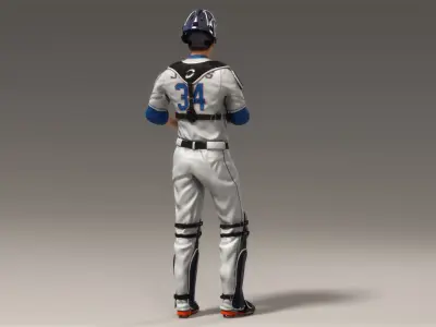  White Baseball Receiver Animated HQ 