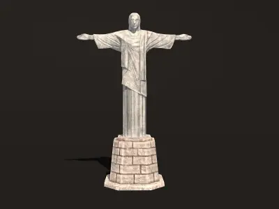 Christ the Redeemer Rio Statue Low-poly 3D model