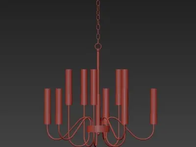 Loft Tube Chandelier 10 3D model buy