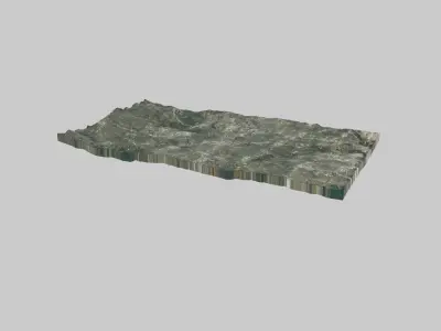 Fort Worth City Low-poly 3D model