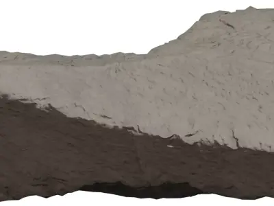 High Resolution Cliff Rock Chunk Low-poly 3D model