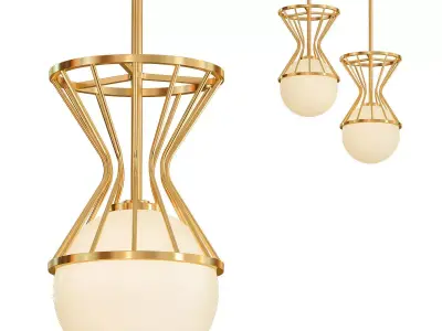 Mitzi Petra 7 34 Wide Aged Brass Mini Pendant 3D model