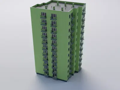Apartment building 3D model 18