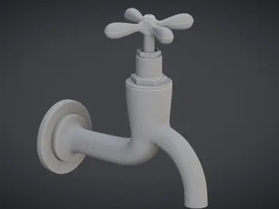 Faucet Tap Low-poly 3D model