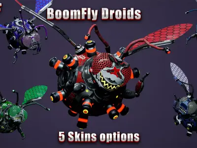Sci-Fi Droid BoomFly Low-poly 3D model