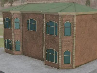 Brick House Low-poly 3D model