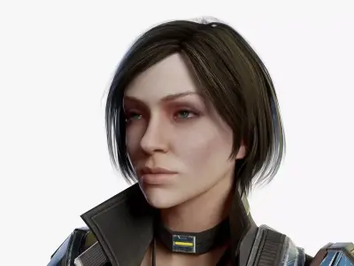 Female Sci Fi Soldier Low-poly 3D model purchase
