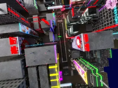 Modular Cyberpunk Environment Kit Japanese Style Street 3D model