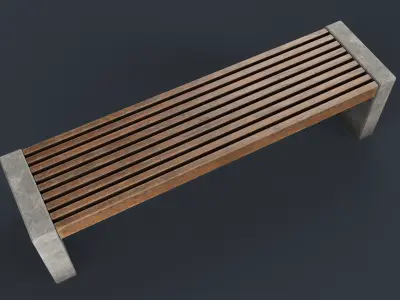 Modern Outdoor Bench 35 PBR Game Ready Low-poly 3D model