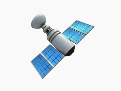 Satellite D07 Dirt Blue - SciFi Space Design Low-poly 3D model