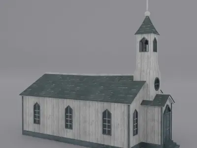 Western Church Low-poly 3D model