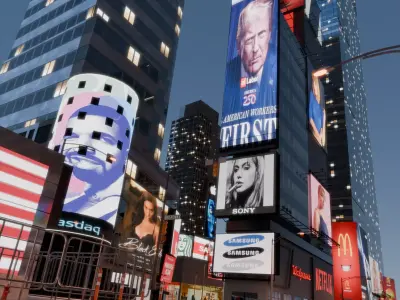 Times Square NYC Broadway New York City America Low-poly 3D model