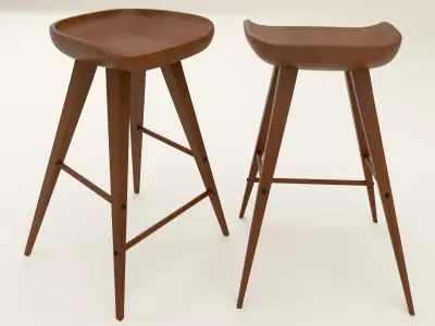 Wood Bar Stool 3D model