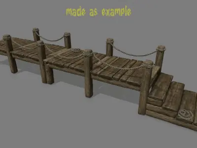 woods and ropes Low-poly 3D model