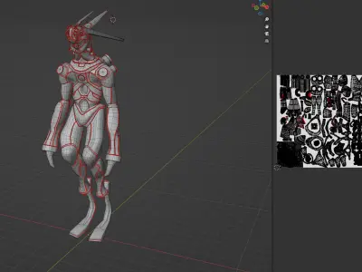 Bunny - Mecha character Low-poly 3D model