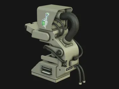 Sci-Fi Microscope Low-poly 3D model