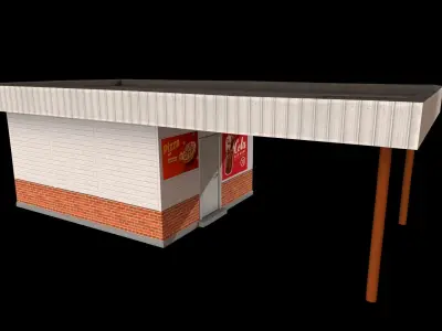 fast food shop Low-poly 3D model