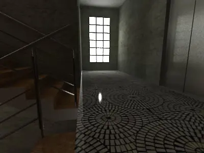 Stairs staircase in brick building Free 3D model