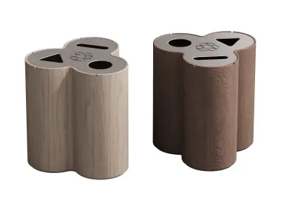 529 exterior and architecture 21 trash cans trio by materia 3D model