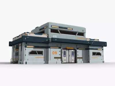 Sci-Fi Industrial x2 Low-poly 3D model