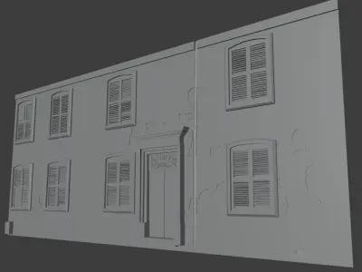 Derelict Wall-8 Low-poly 3D model