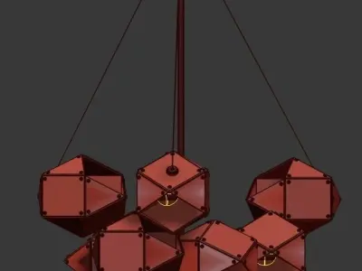WELLES Central Chandelier von Gabriel Scott 3D model