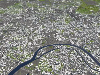 Moscow Russia 50x50km 3D City Map 3D model
