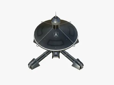 SciFi Facility C09 Dark Metal - Sci Fi Exterior Design Low-poly 3D model