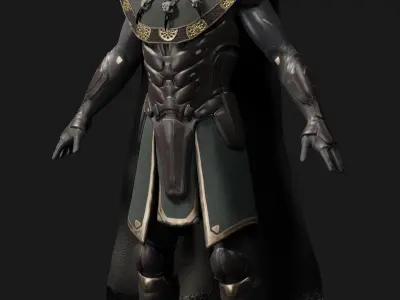 male scifi game ready warrior Low-poly 3D model