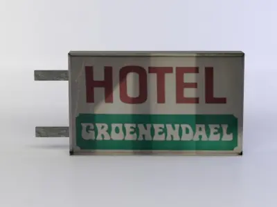 Hotel sign Low-poly 3D model