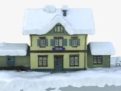 EUROPEAN TRAIN STATION 2020 3D model