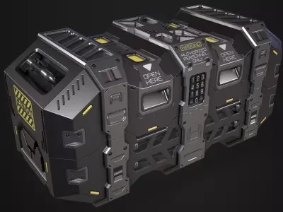 Sci-fi Crate Low-poly 3D model