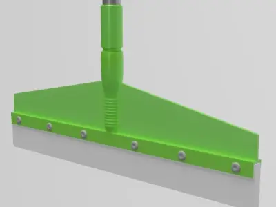 Lowpoly Plastic Mop with Rubber Blade for Floor Wipe 3D model