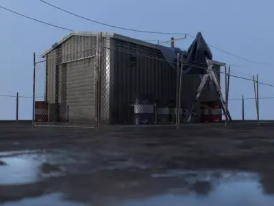 Little Dusty Garage Scene Low-poly 3D model