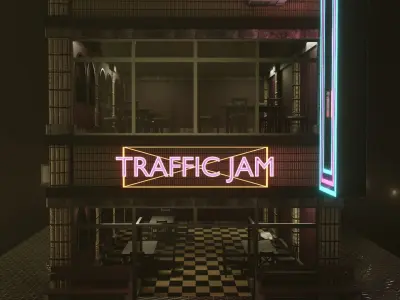 Hotel building 3D Model Free low-poly 3D model